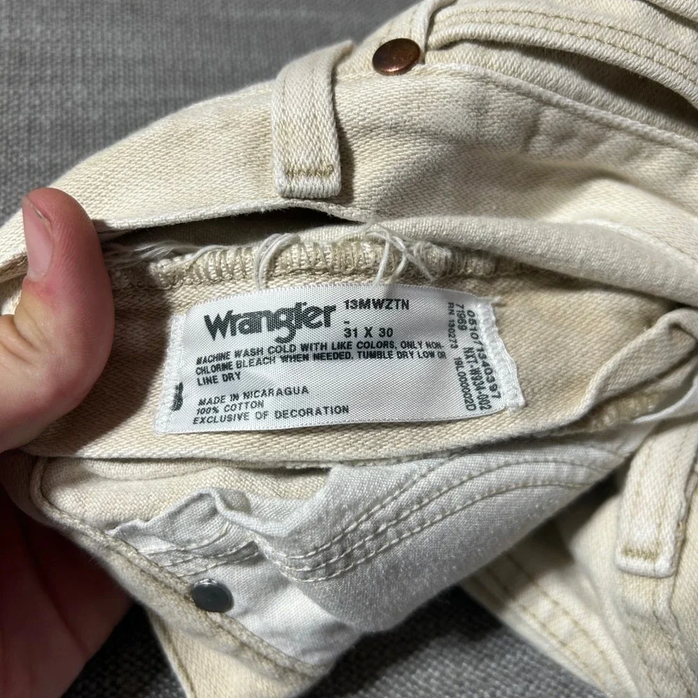 Wrangler Cowboy Cut Jeans Mens 31x30 Tan 13MWZTN Straight Leg Cotton Denim